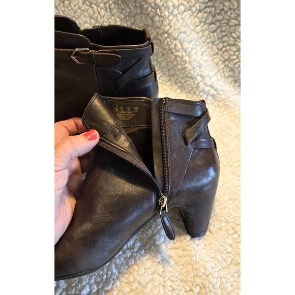 Sam Eldeman Bootie Brown Leather Sz 10M Maddox Espresso Bean Ankle Boots - Picture 7 of 15